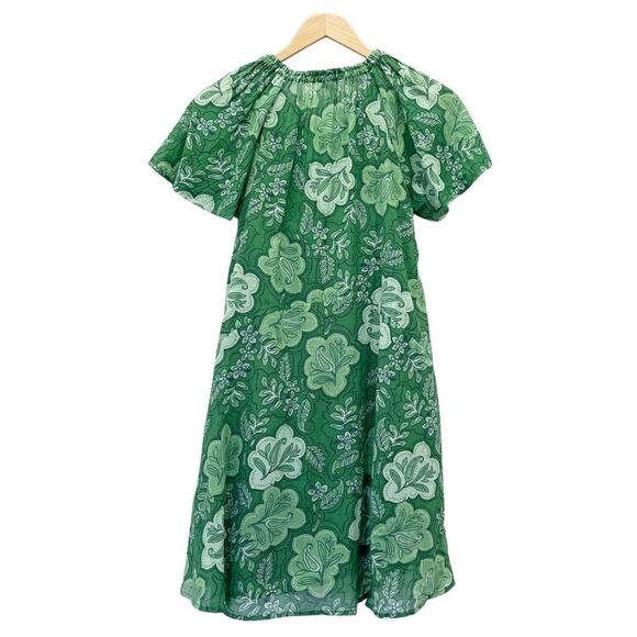 Anthropologie Sundry Mini Swing Dress in Everly Floral Tropical Green Size 0 XS - Picture 3 of 16